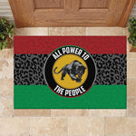 Pan African Black Panther Rubber Doormat All Power To The People