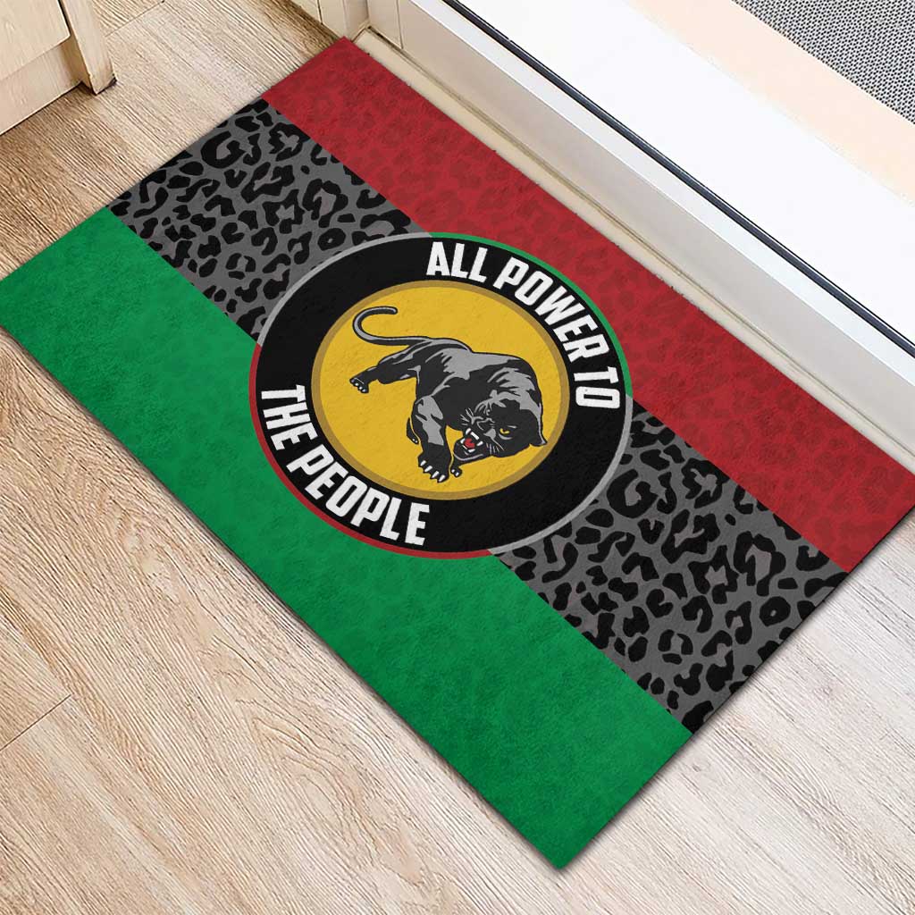 Pan African Black Panther Rubber Doormat All Power To The People