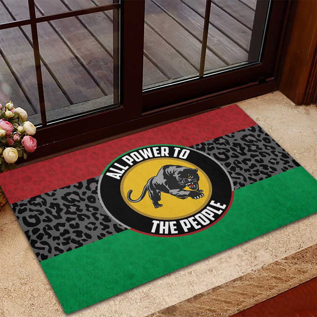 Pan African Black Panther Rubber Doormat All Power To The People
