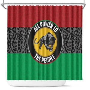 Pan African Black Panther Shower Curtain All Power To The People