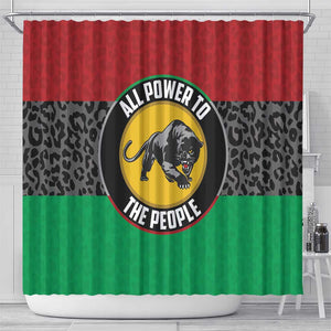Pan African Black Panther Shower Curtain All Power To The People