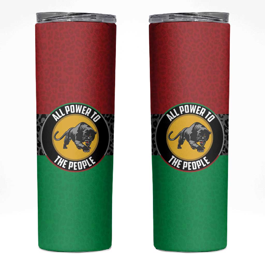 Personalized Pan African Black Panther Skinny Tumbler All Power To The People
