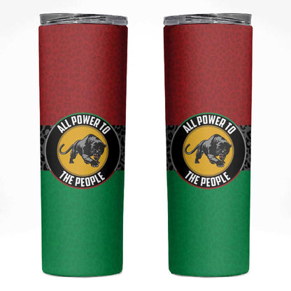 Personalized Pan African Black Panther Skinny Tumbler All Power To The People