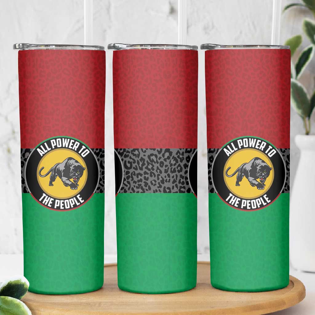 Personalized Pan African Black Panther Skinny Tumbler All Power To The People