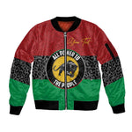 Personalized Pan African Black Panther Sleeve Zip Bomber Jacket All Power To The People