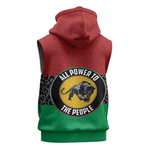 Personalized Pan African Black Panther Sleeveless Hoodie All Power To The People - African Pride