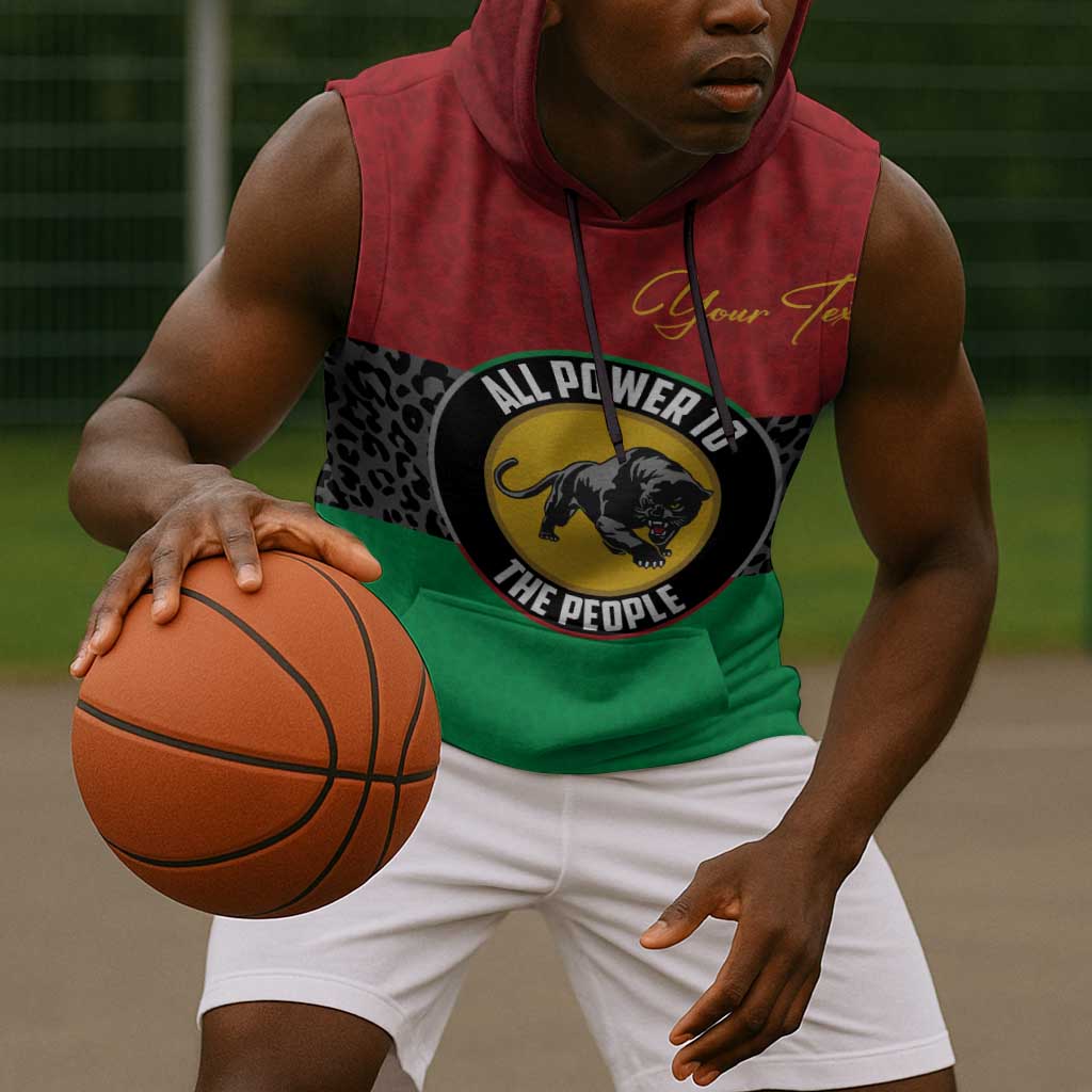 Personalized Pan African Black Panther Sleeveless Hoodie All Power To The People - African Pride
