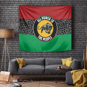 Pan African Black Panther Tapestry All Power To The People