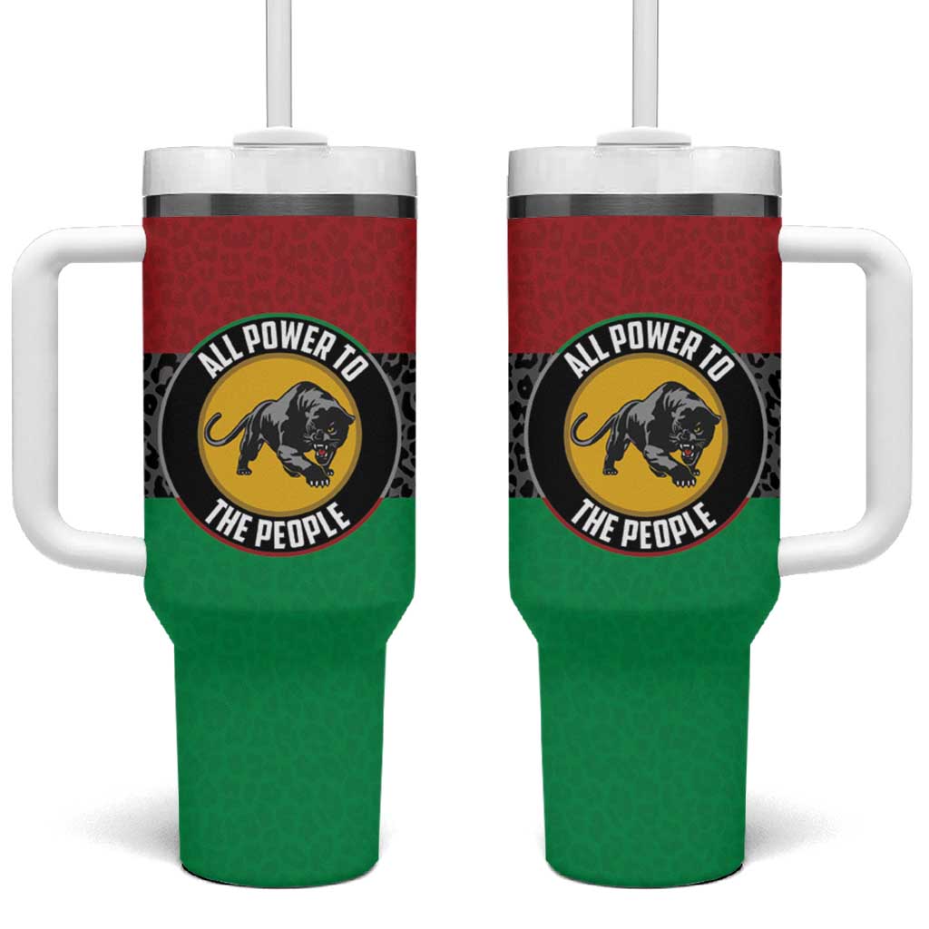 Personalized Pan African Black Panther Tumbler With Handle All Power To The People