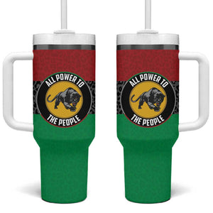 Personalized Pan African Black Panther Tumbler With Handle All Power To The People