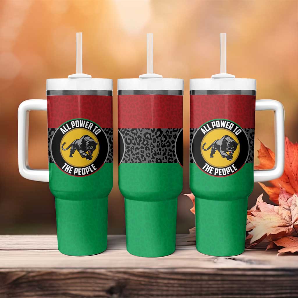 Personalized Pan African Black Panther Tumbler With Handle All Power To The People