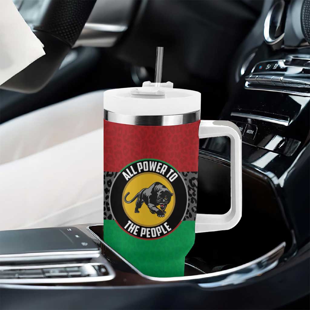 Personalized Pan African Black Panther Tumbler With Handle All Power To The People