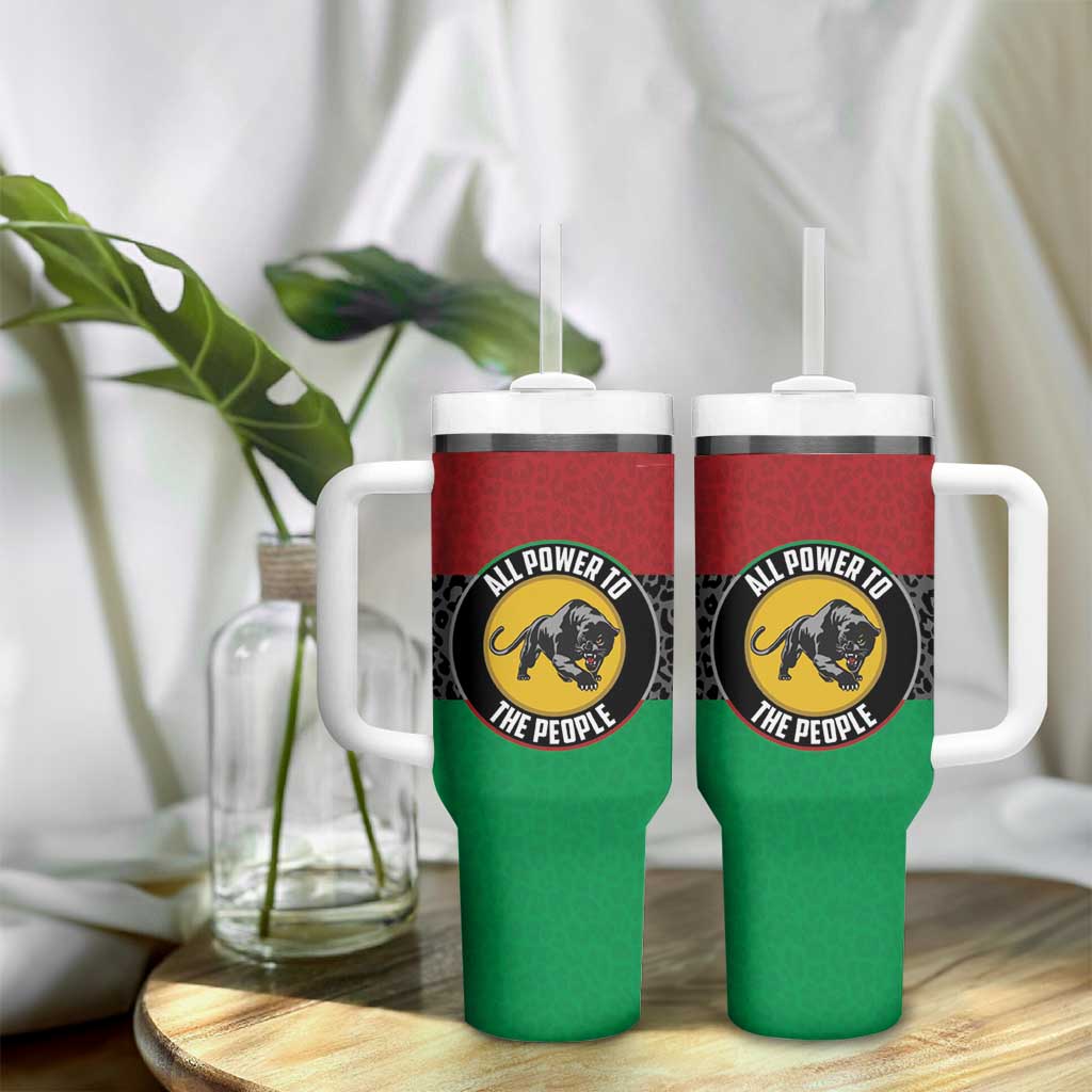 Personalized Pan African Black Panther Tumbler With Handle All Power To The People