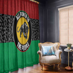 Pan African Black Panther Window Curtain All Power To The People