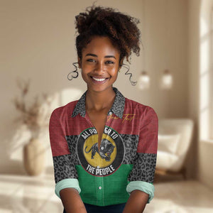 Personalized Pan African Black Panther Women Casual Shirt All Power To The People