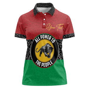 Personalized Pan African Black Panther Women Polo Shirt All Power To The People