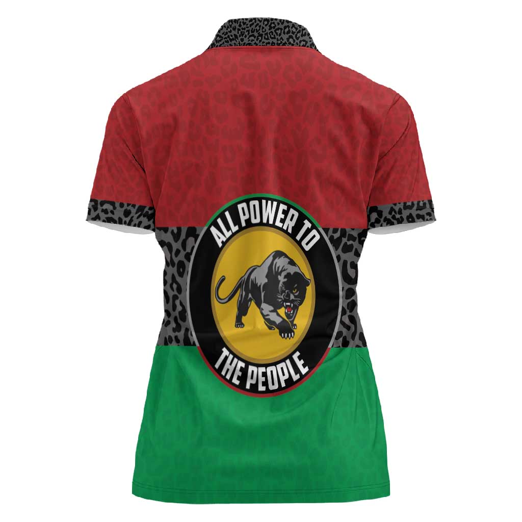 Personalized Pan African Black Panther Women Polo Shirt All Power To The People