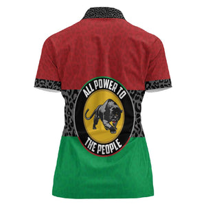 Personalized Pan African Black Panther Women Polo Shirt All Power To The People