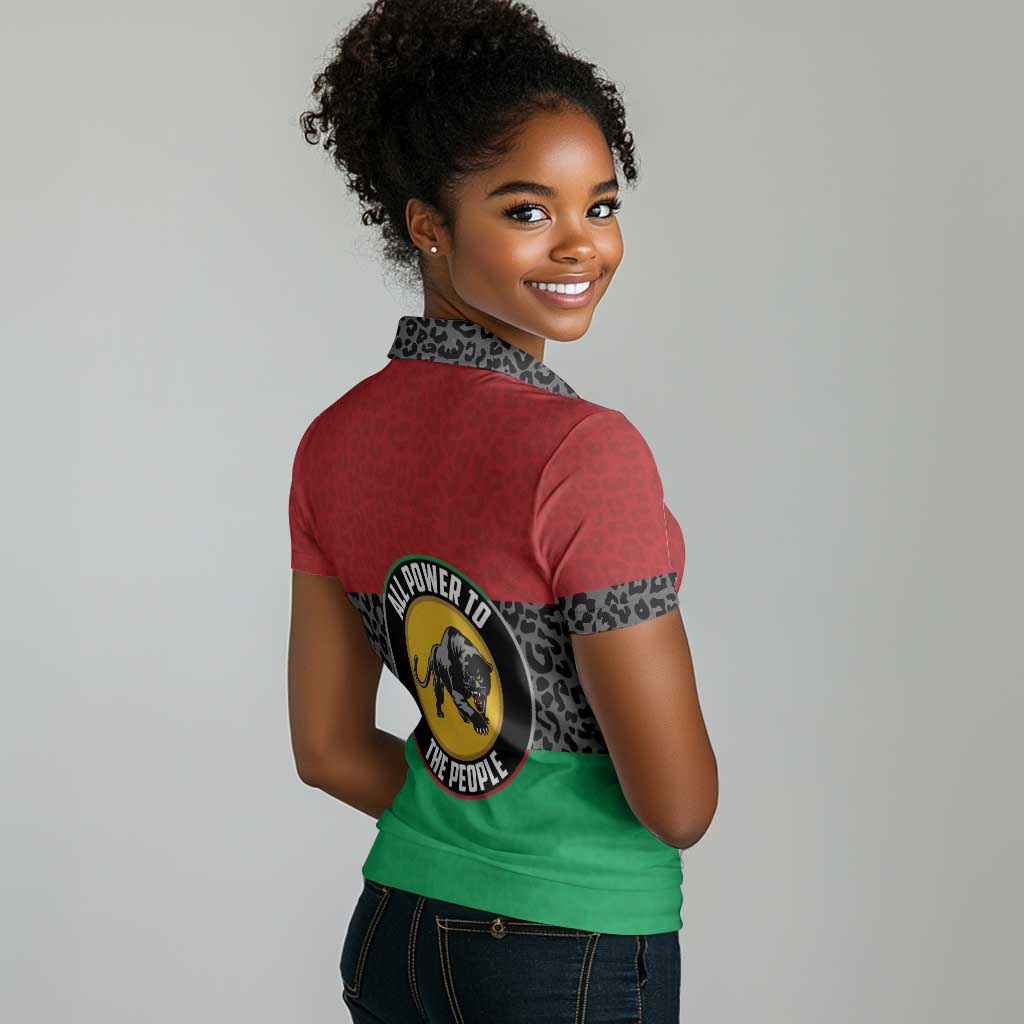 Personalized Pan African Black Panther Women Polo Shirt All Power To The People
