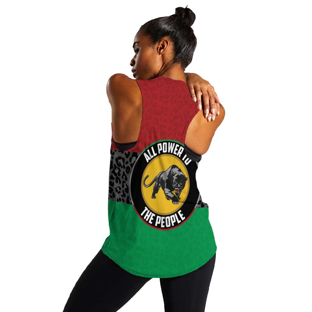 Personalized Pan African Black Panther Women Racerback Tank All Power To The People