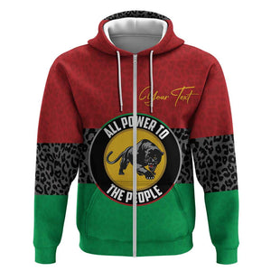 Personalized Pan African Black Panther Zip Hoodie All Power To The People