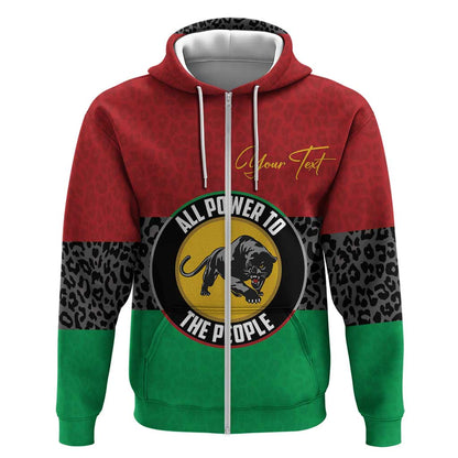 Personalized Pan African Black Panther Zip Hoodie All Power To The People