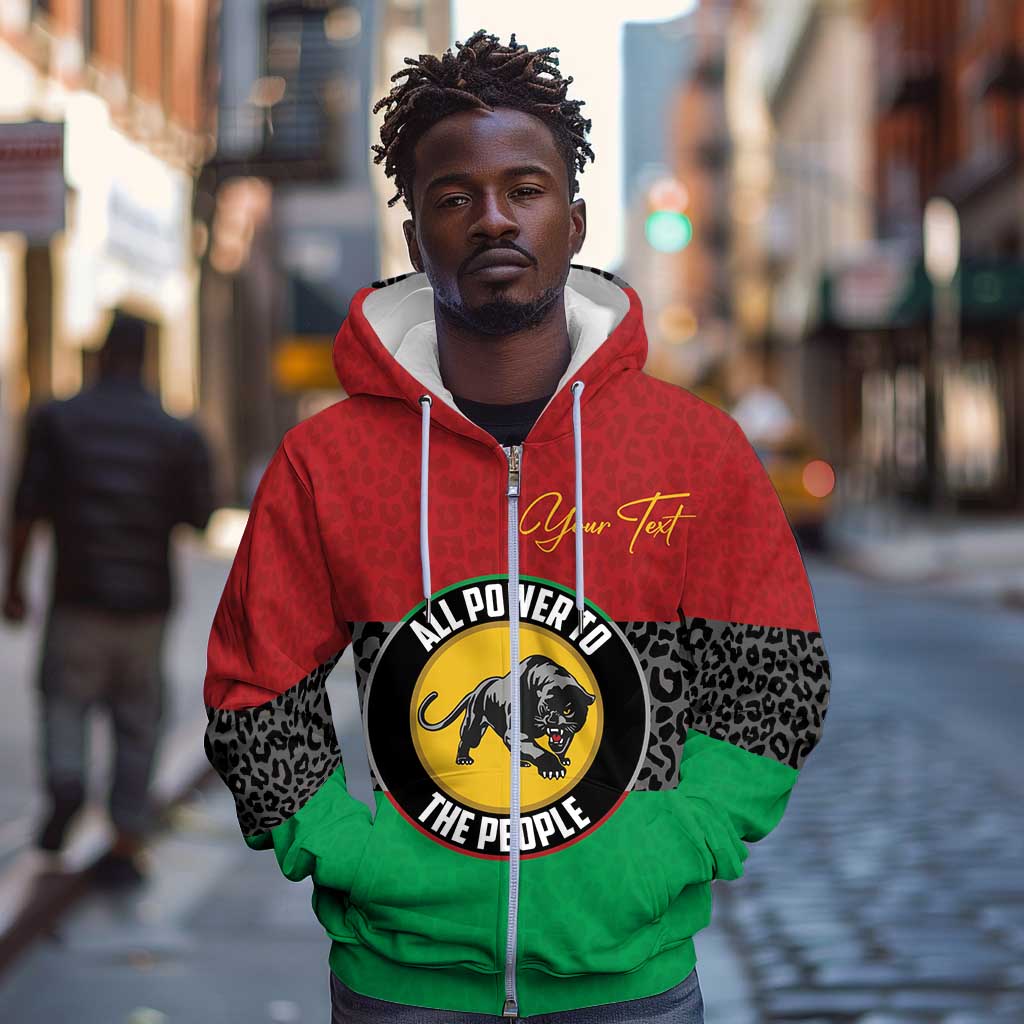Personalized Pan African Black Panther Zip Hoodie All Power To The People