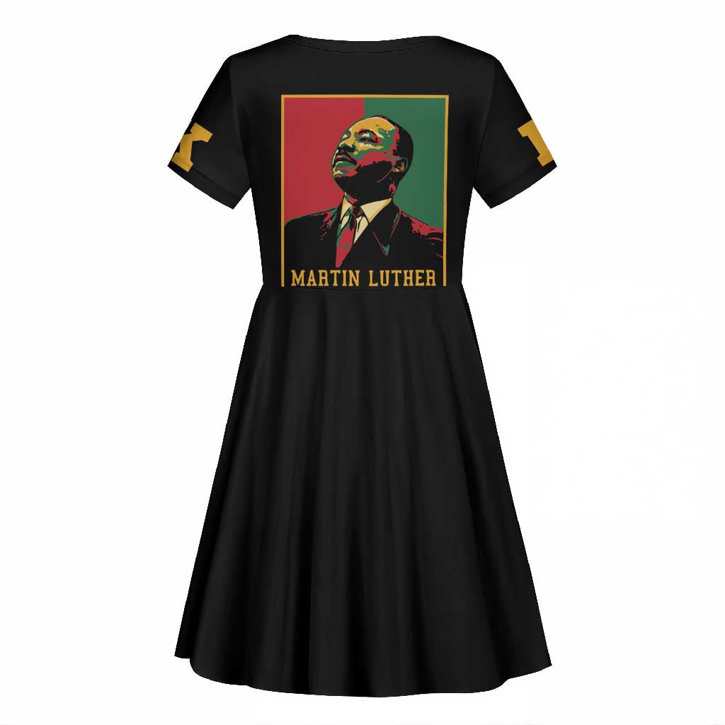 Martin Luther King Jr Kid Short Sleeve Dress MLK Retro Style