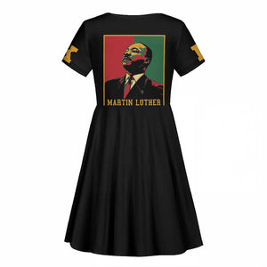 Martin Luther King Jr Kid Short Sleeve Dress MLK Retro Style