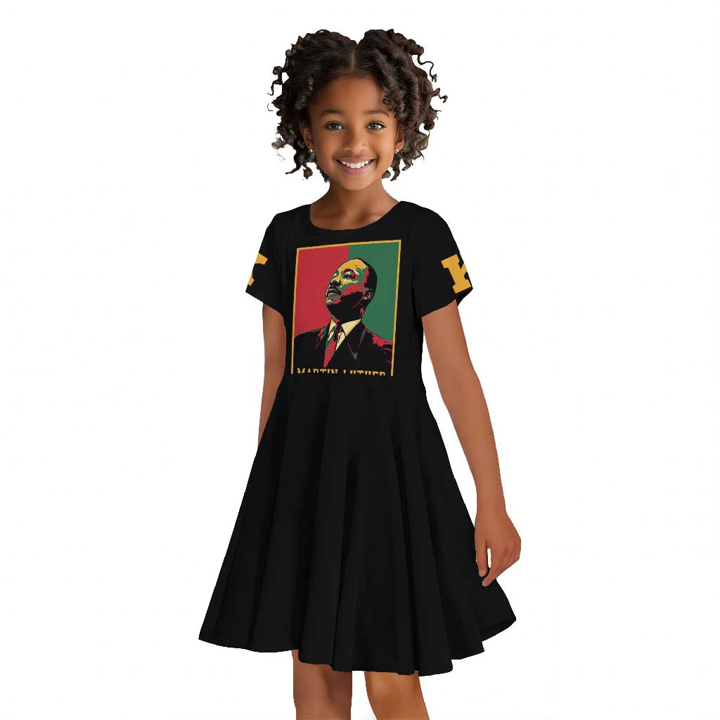 Martin Luther King Jr Kid Short Sleeve Dress MLK Retro Style