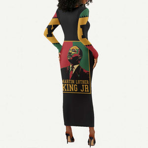 Martin Luther King Jr Long Sleeve Bodycon Dress MLK Retro Style DT03
