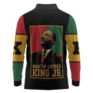 Martin Luther King Jr Long Sleeve Polo Shirt MLK Retro Style