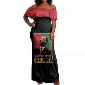 Martin Luther King Jr Off Shoulder Maxi Dress MLK Retro Style