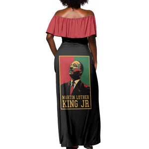 Martin Luther King Jr Off Shoulder Maxi Dress MLK Retro Style