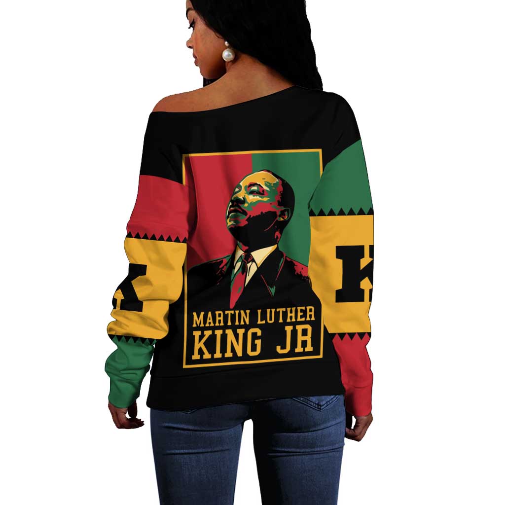 Martin Luther King Jr Off Shoulder Sweater MLK Retro Style