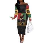 Martin Luther King Jr Off The Shoulder Long Sleeve Dress MLK Retro Style
