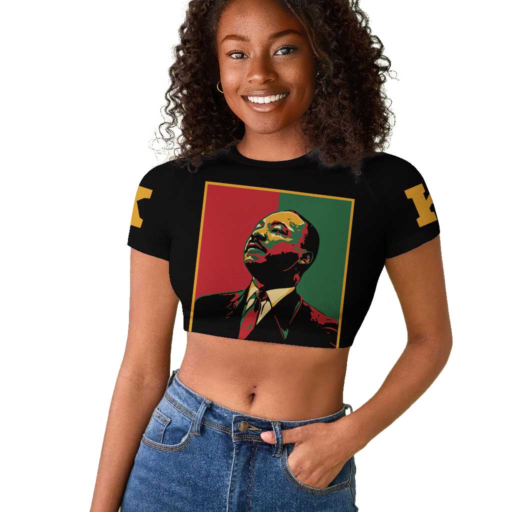 Martin Luther King Jr Raglan Cropped T shirt MLK Retro Style