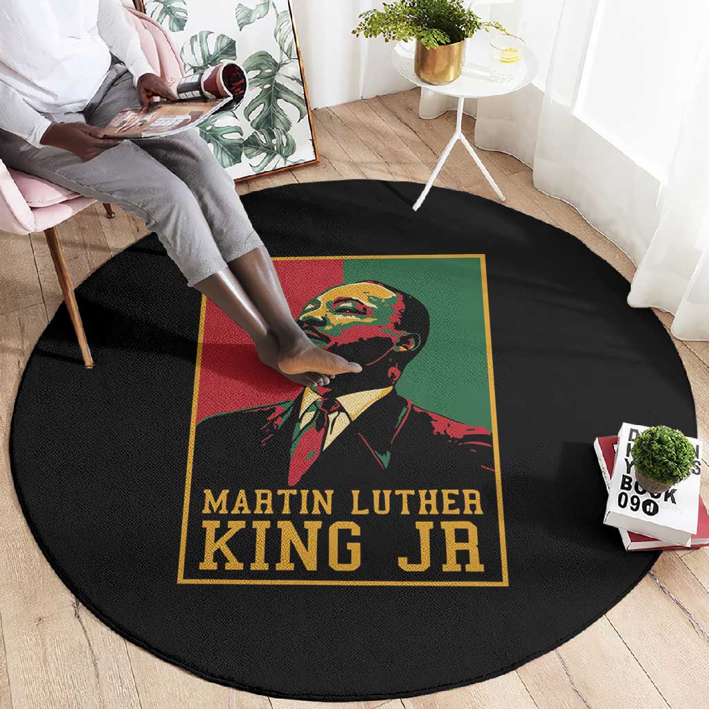 Martin Luther King Jr Round Carpet MLK Retro Style