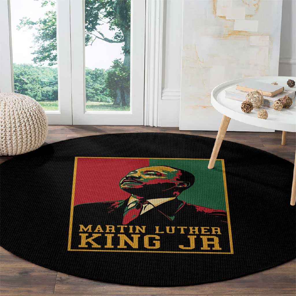 Martin Luther King Jr Round Carpet MLK Retro Style