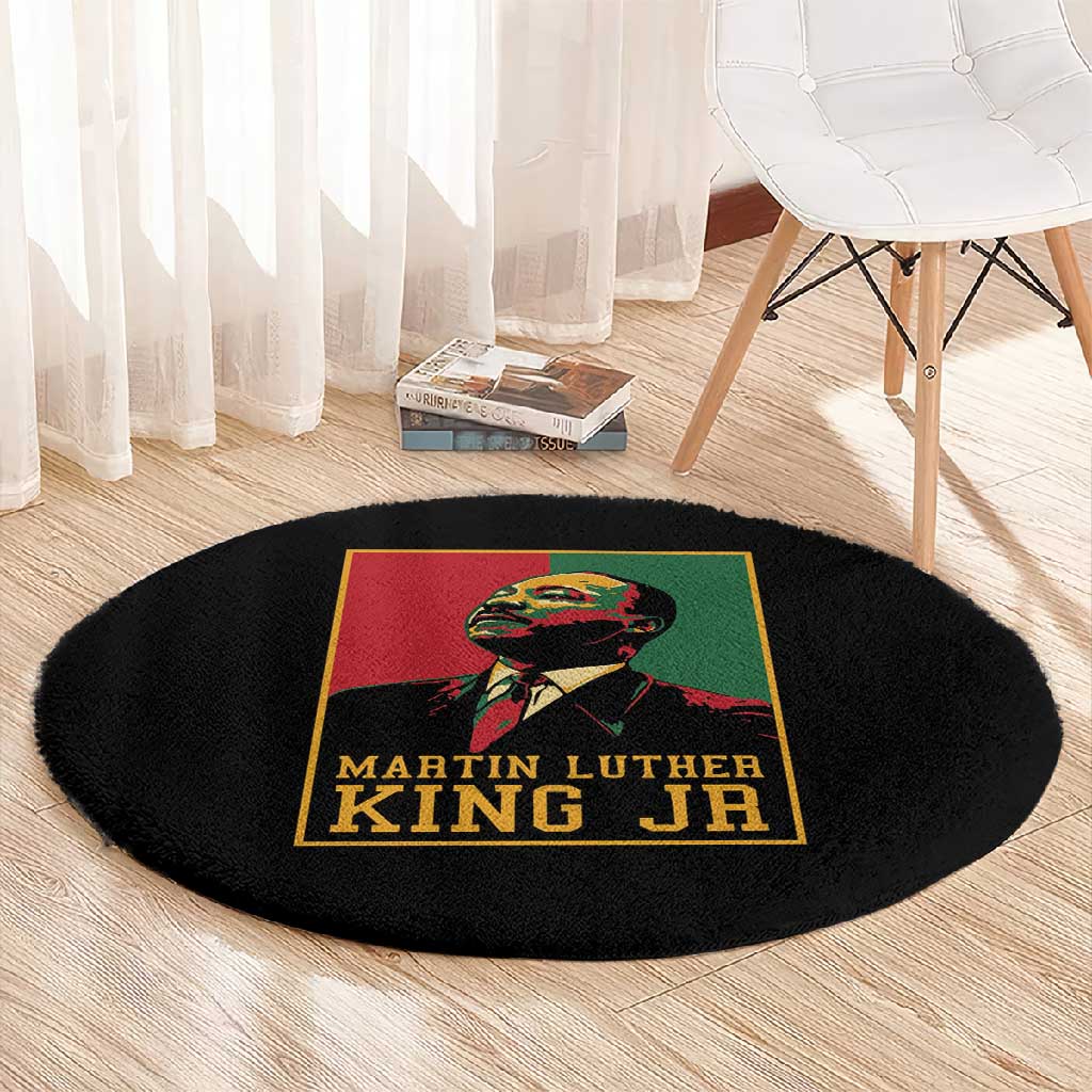 Martin Luther King Jr Round Carpet MLK Retro Style