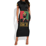 Martin Luther King Jr Short Sleeve Bodycon Dress MLK Retro Style DT03