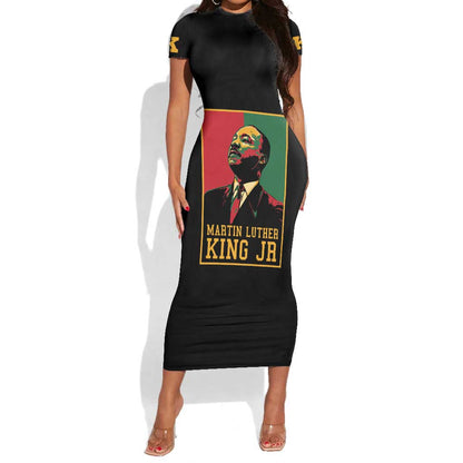 Martin Luther King Jr Short Sleeve Bodycon Dress MLK Retro Style DT03