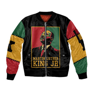 Martin Luther King Jr Sleeve Zip Bomber Jacket MLK Retro Style