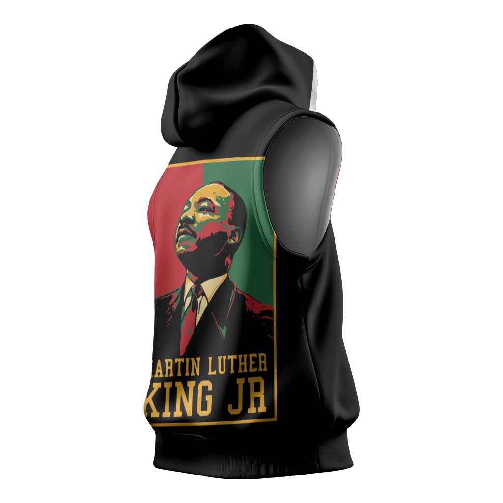 Martin Luther King Jr Sleeveless Hoodie MLK Retro Style - African Pride