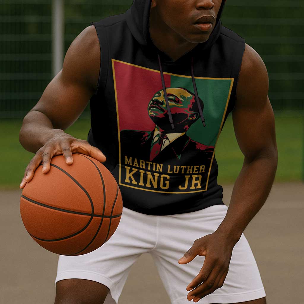 Martin Luther King Jr Sleeveless Hoodie MLK Retro Style - African Pride