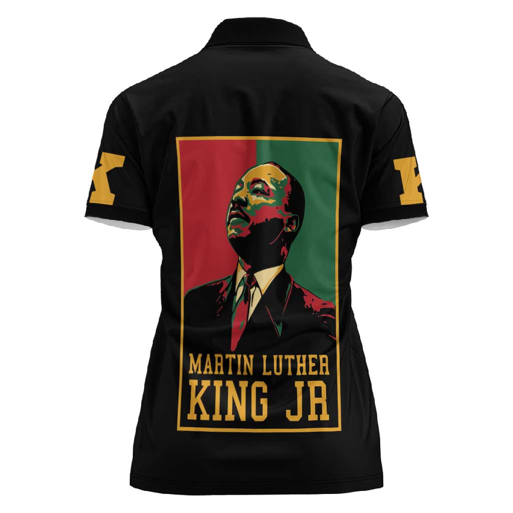 Martin Luther King Jr Women Polo Shirt MLK Retro Style