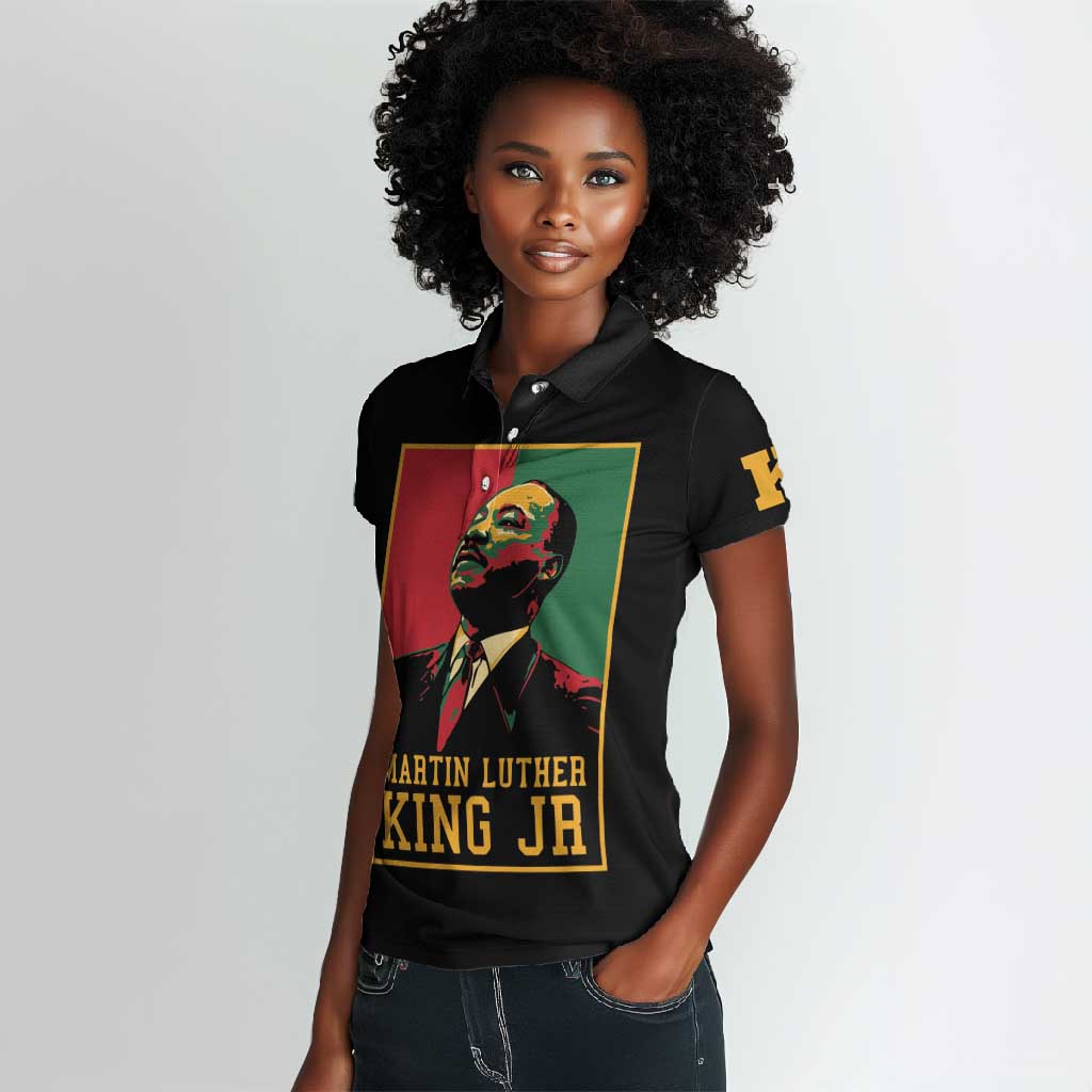 Martin Luther King Jr Women Polo Shirt MLK Retro Style