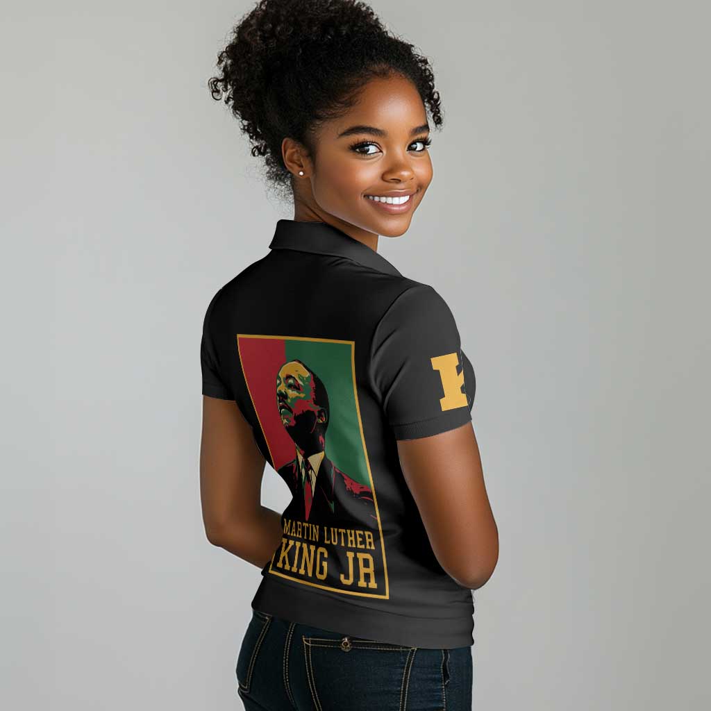 Martin Luther King Jr Women Polo Shirt MLK Retro Style