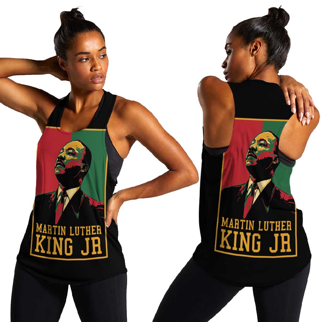 Martin Luther King Jr Women Racerback Tank MLK Retro Style