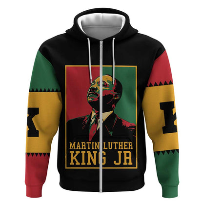 Martin Luther King Jr Zip Hoodie MLK Retro Style